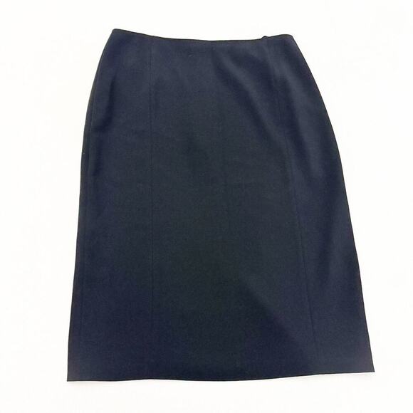 Basler Black Pencil Skirt Size Zipper Back Slit Straight Wool Skirt Size 8 - Picture 1 of 5